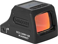 HOLOSUN Green Multi-Reticle, Enclosed, Aluminum, Solar Charging K Compact Pistol Cut (SCS-Carry-GR)