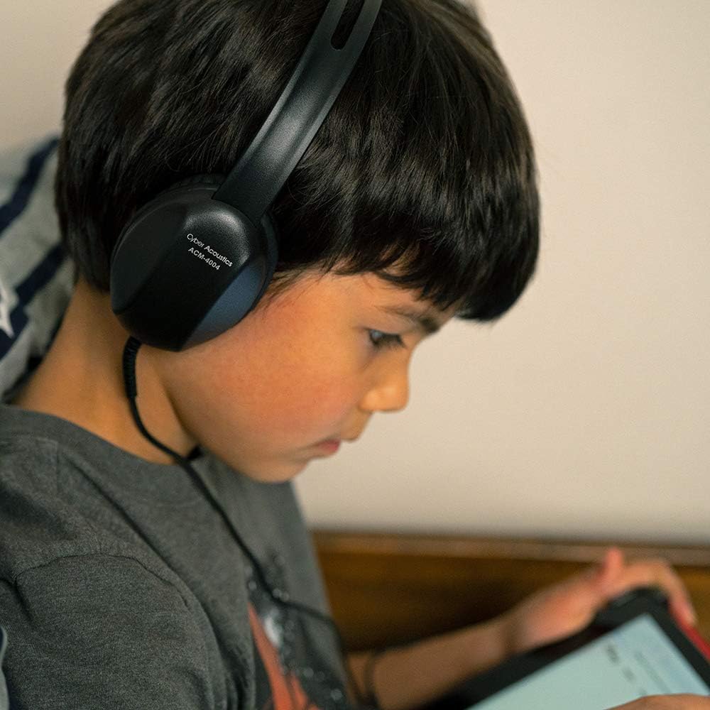 Cyber Acoustics Lightweight 3.5mm Headphones - Great for use with Cell Phones, Tablets, Laptops, PCs, Macs (ACM-4004) 1 Unit