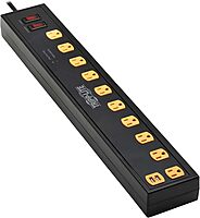 Tripp Lite by Eaton Protect It! TLP1006USB 10-Outlet Surge Protector With 2 Swivel Light Bars And 4 USB Ports, 6ft, Black