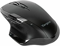 Targus Bluetrace Wireless Ergonomic Mouse, 2.4GHz Connection with USB and Laser Precision, 7 Functional Buttons, Black (AMW584GL)