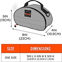 Ergodyne Arsenal 5187 Respirator Mask Storage Bag, Fits Half Face Respirators, Clamshell Design, Loop Attachment Gray