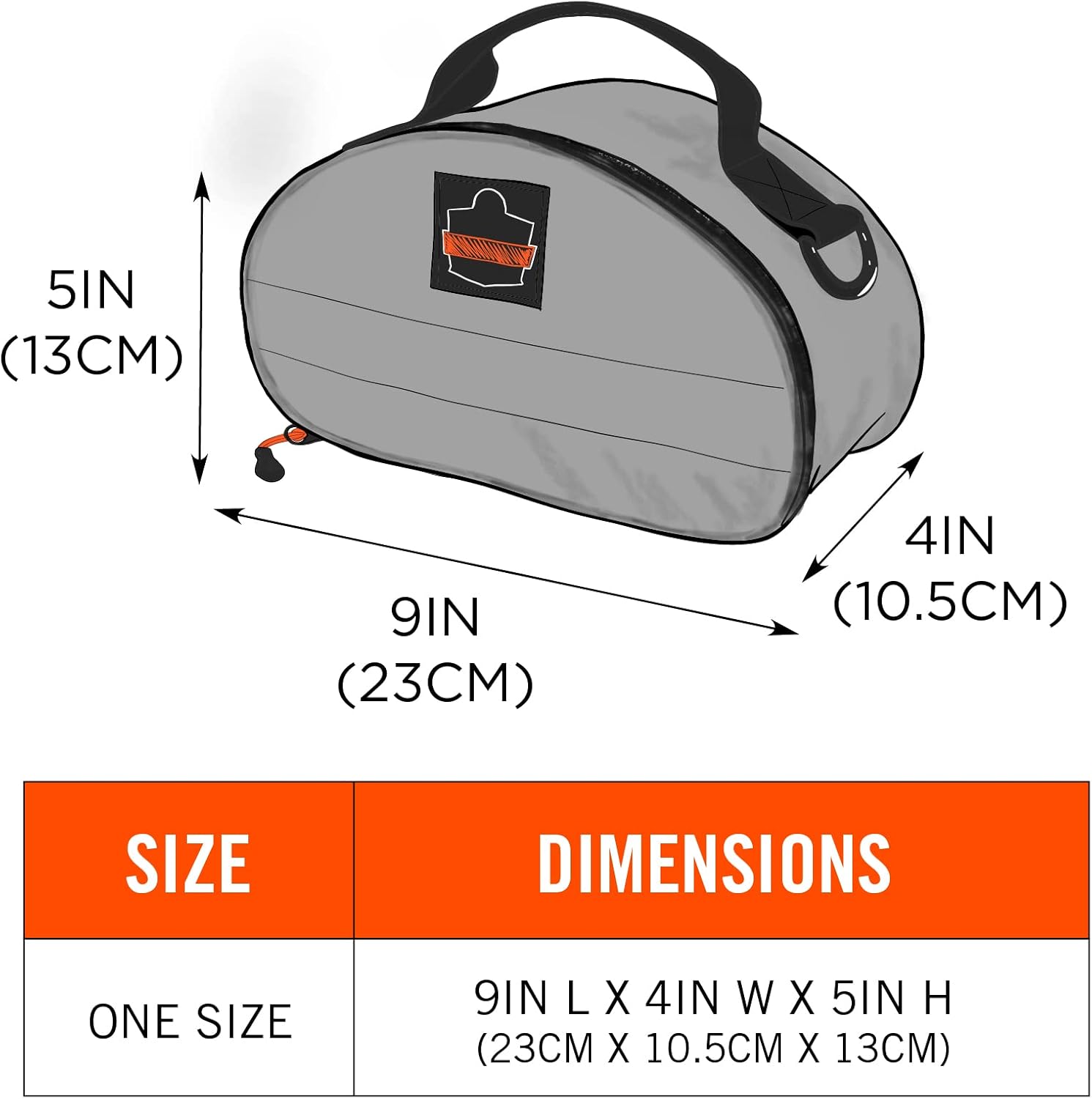 Ergodyne Arsenal 5187 Respirator Mask Storage Bag, Fits Half Face Respirators, Clamshell Design, Loop Attachment Gray