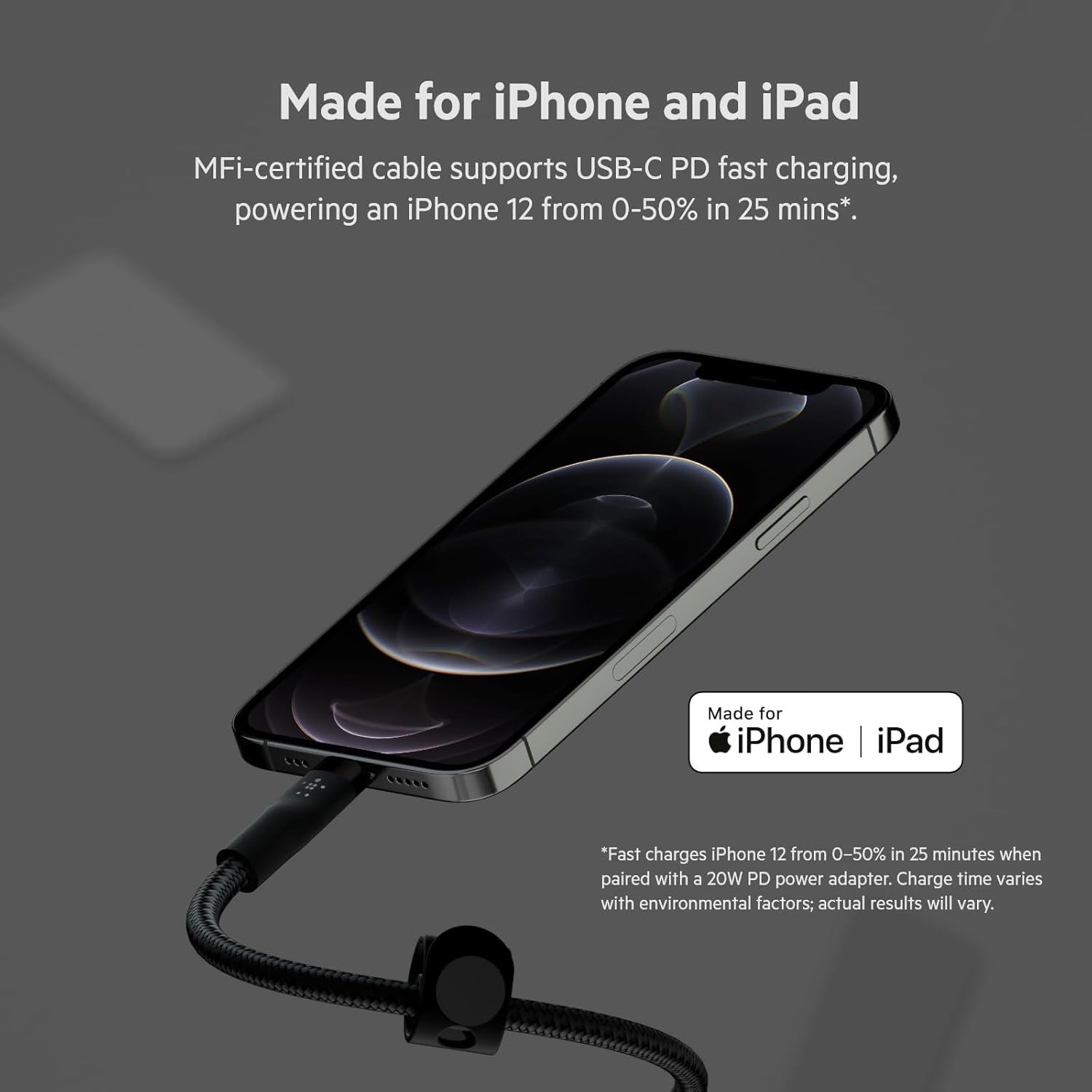 Belkin BoostCharge Pro Flex Braided USB-C to Lightning Cable