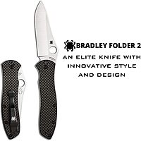 Spyderco Bradley Folder 2 Specialty Knife with 3.66" CPM M4 Premium Steel Blade and Black Carbon Fiber Laminate Handle