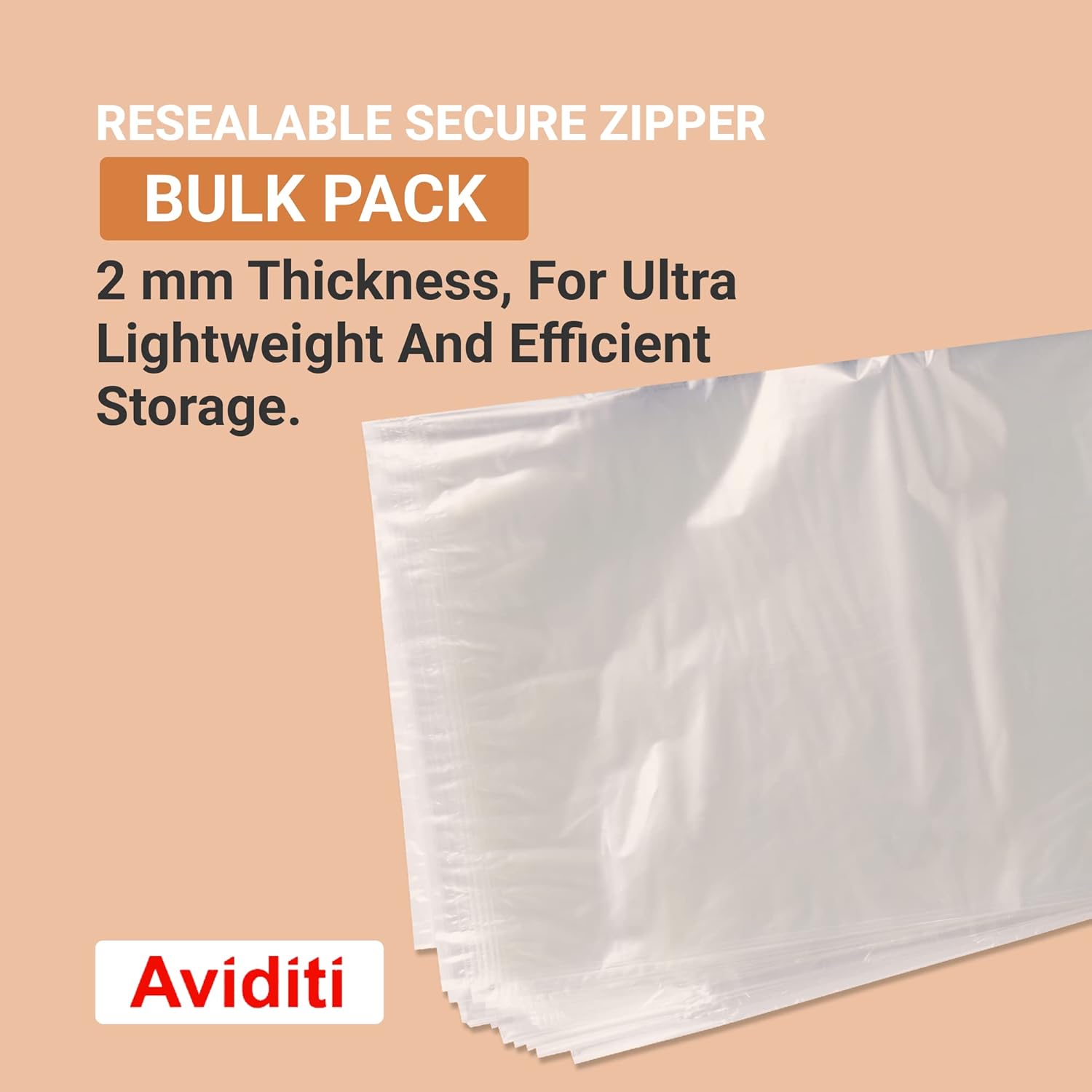 AVIDITI Clear Poly Bag Mailers 4"L x 6"W, Small 1000-Pack Bulk | Plastic Resealable Zipper Polybags for Small Business
