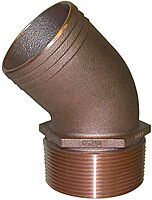 GROCO 1-1/2" NPT Bronze 45 Degree Pipe to 1-1/2" Hose