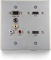 DG DUAL HDMI,VGA,3RCA,3.5 RR AL WP - SUPPORTS VGA VIDEO, STEREO AUDIO, COMPOSITE