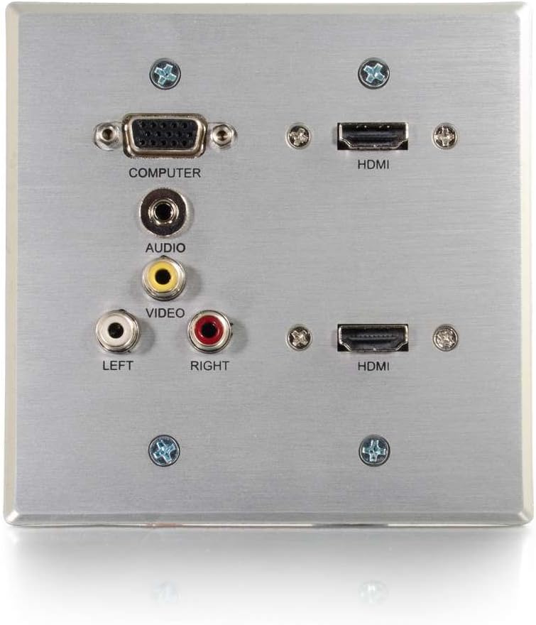 DG DUAL HDMI,VGA,3RCA,3.5 RR AL WP - SUPPORTS VGA VIDEO, STEREO AUDIO, COMPOSITE