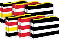 Barker Creek Legal Size Designer File Folders, Wide Stripes, Multicolor, Replace Bland & Boring with Bright & Beautiful Legal File Folders, Tabs are 1/3 Cut, 18 Folders/Pkg, 6 Each of 3 Designs (3908)