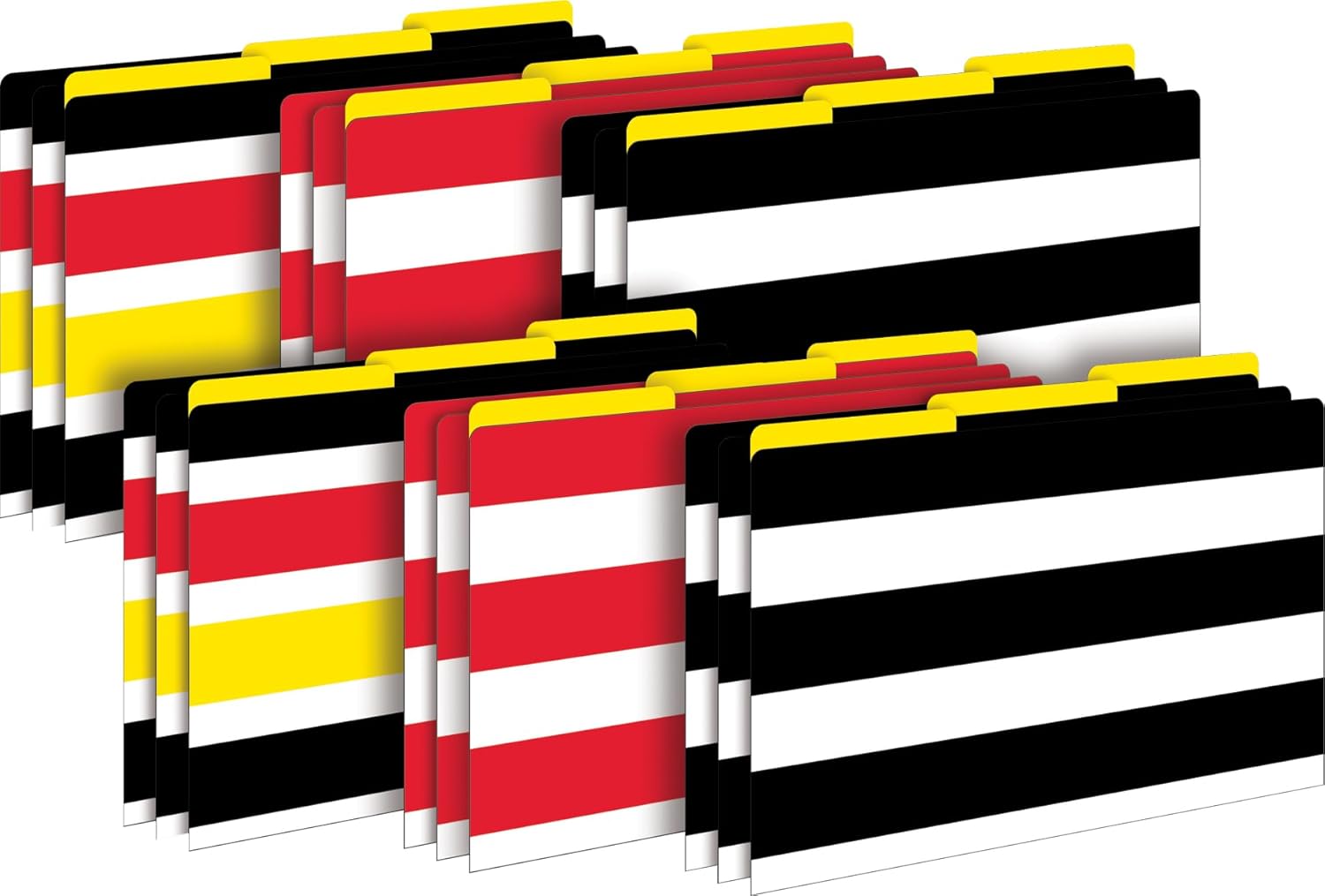 Barker Creek Legal Size Designer File Folders, Wide Stripes, Multicolor - FOLDERS/PKG