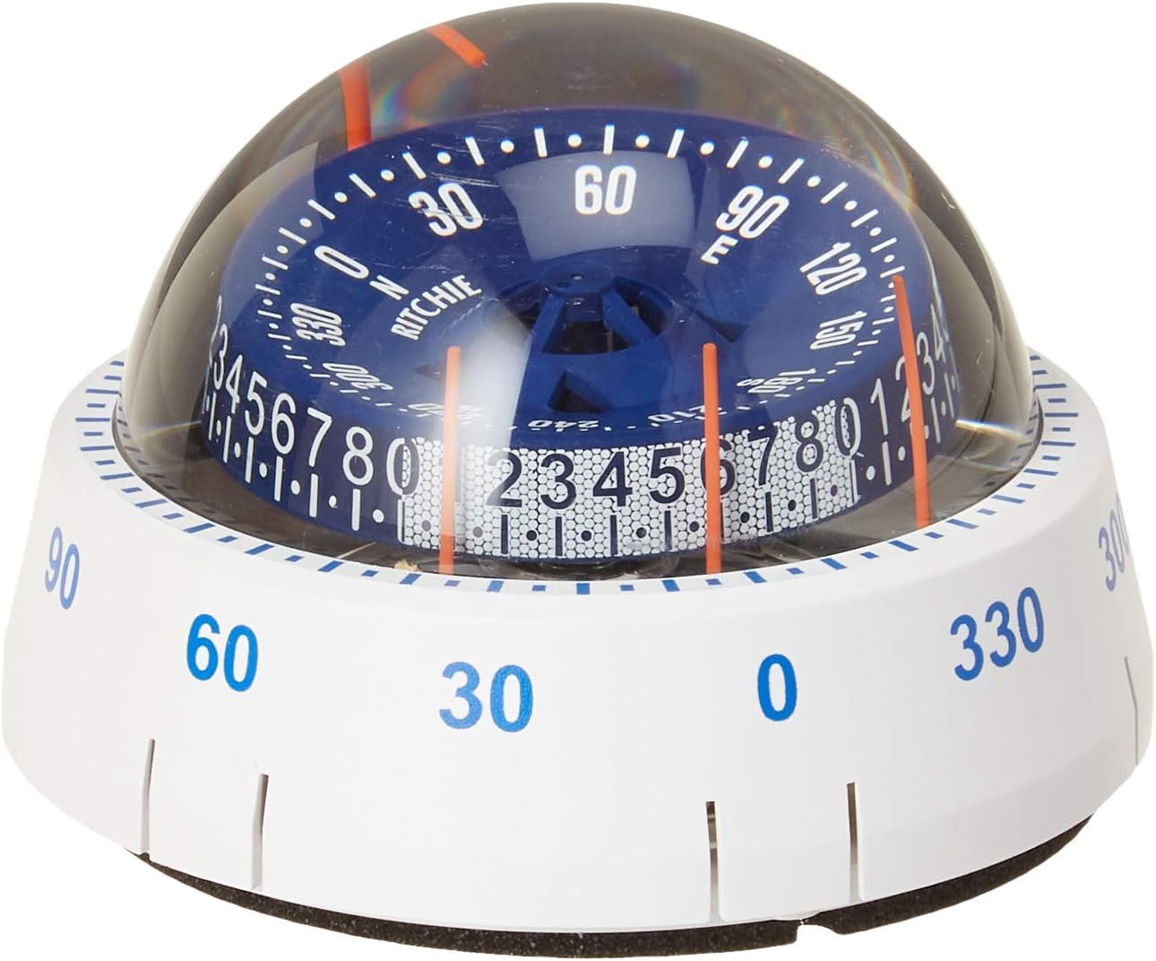 Ritchie Navigation XP-98W X-Port Tactician Surface Mount Compass, White with Blue Dial