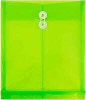 JAM PAPER Open-End Plastic Envelopes, Button & String