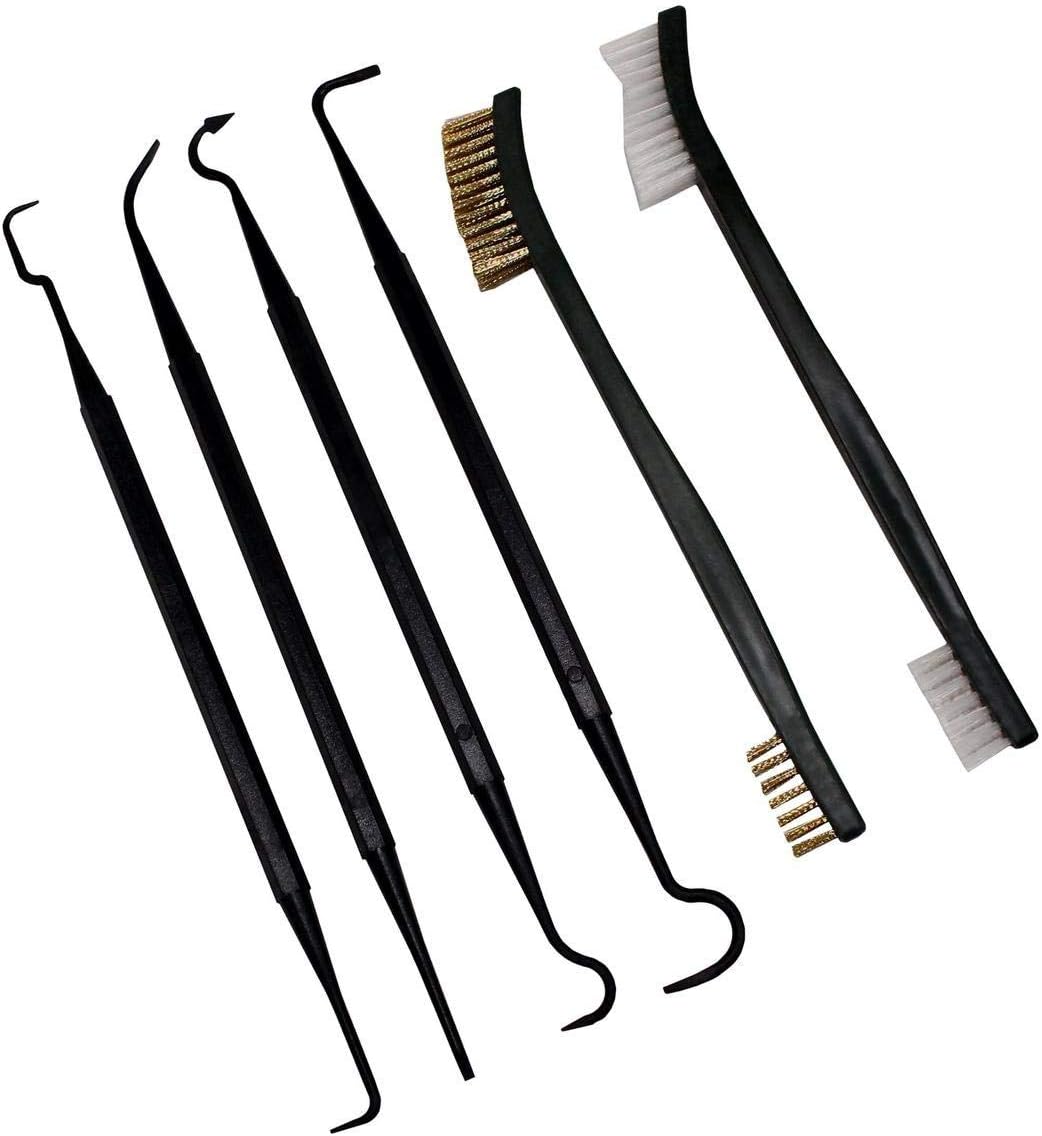 Lyman 6 Piece Pick & Brush Gun Cleaning Kit Brass/Nylon, Black, One Size, 04038