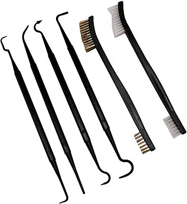 Lyman 6 Piece Pick & Brush Gun Cleaning Kit Brass/Nylon, Black, One Size, 04038