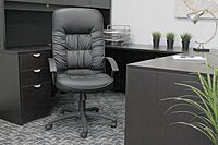 Boss Office Products High Back LeatherPlus Chair in Black