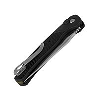 Kershaw Runoff Folding Pocket Knife, 3.1 inch Satin Finish Clip Point Blade, Black GFN handle, Manual Opening, Button Lock