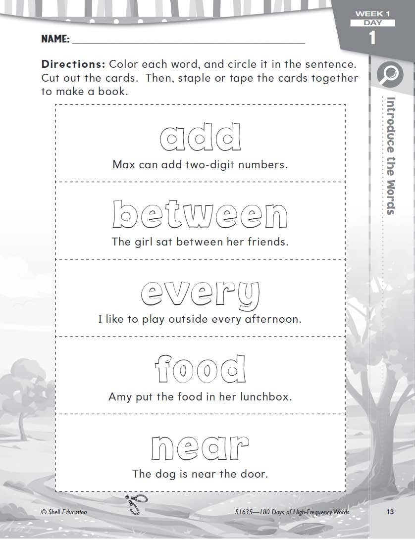 180 Days of High-Frequency Words for Second Grade - Learn to Read Second Grade Workbook