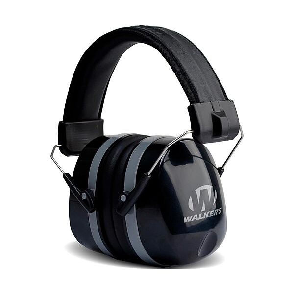 WALKER'S Premium Passive Folding Lightweight 32dB NRR Noise-Blocking Hunting Gun Range Shooting Hearing Protection Muff w/ Padded Headband & PVC Earpads