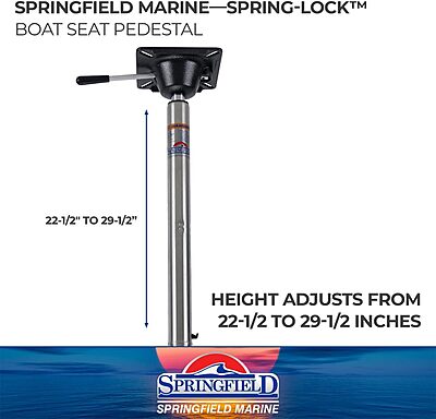 Springfield 1642008 Spring-Lock Power-Rise Adjustable Pedestal - Stand Up, 22-1/2" to 29-1/2"