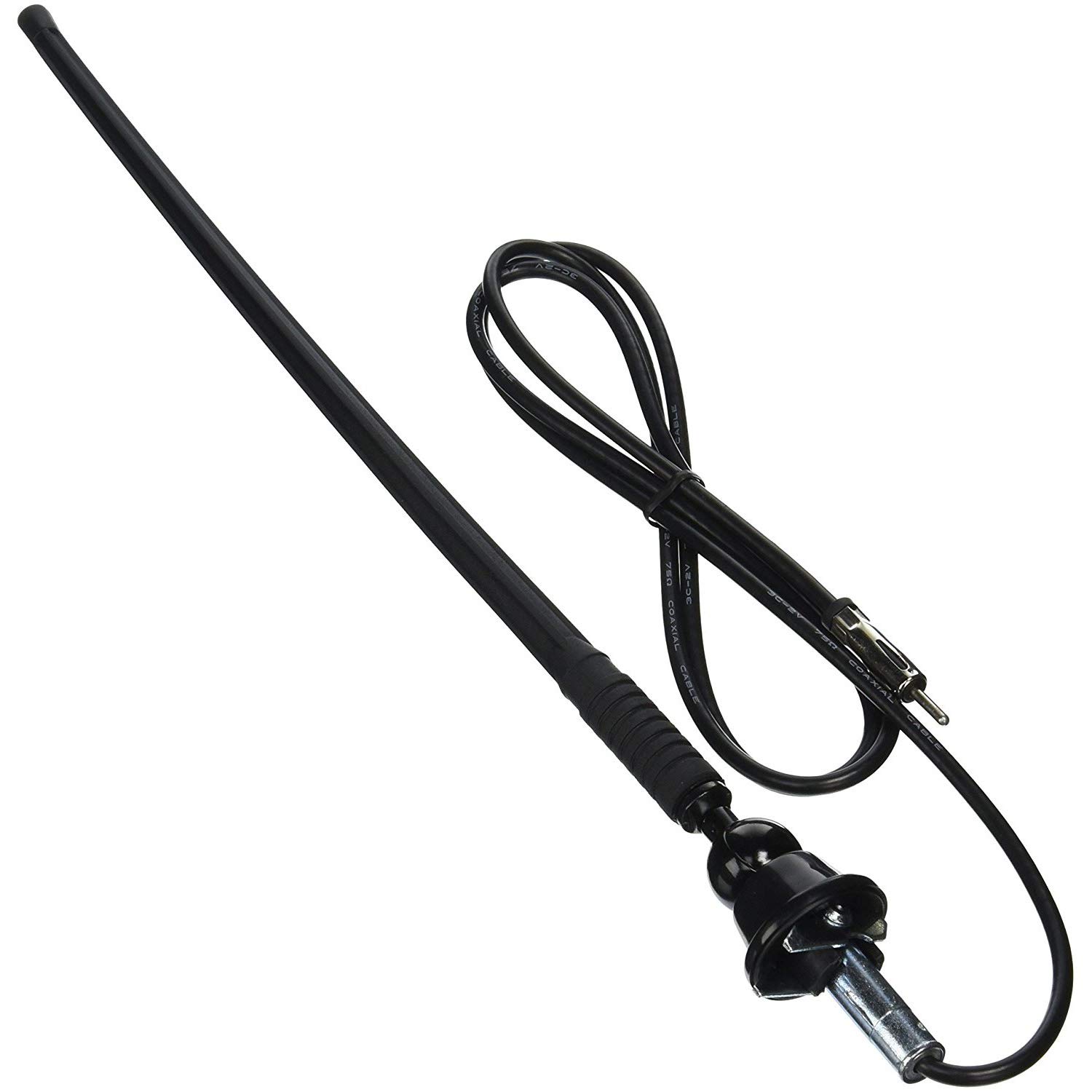 JENSEN 1181067 Top Mount AM/FM Rubber Radio Antenna; 90 Degree Adjustable Angle; 10" Rubber Mast with 60" Cable