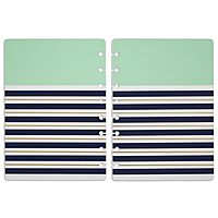 TUL® Discbound Notebook Covers, Junior Size, Mint Stripes, Pack of 2 Covers