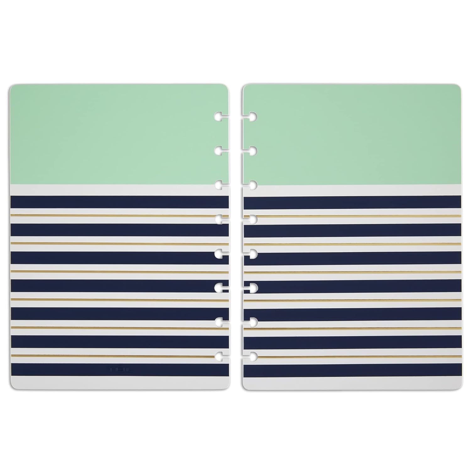 TUL® Discbound Notebook Covers, Junior Size, Mint Stripes, Pack of 2 Covers
