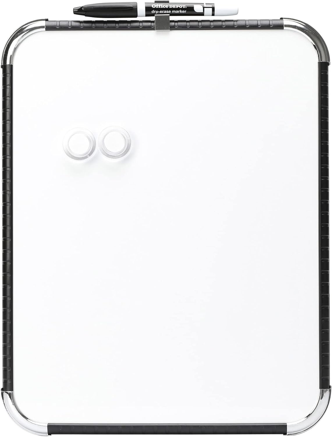 Office Depot Magnetic Dry-Erase Board, 11" x 14", White Board, Black Plastic Frame