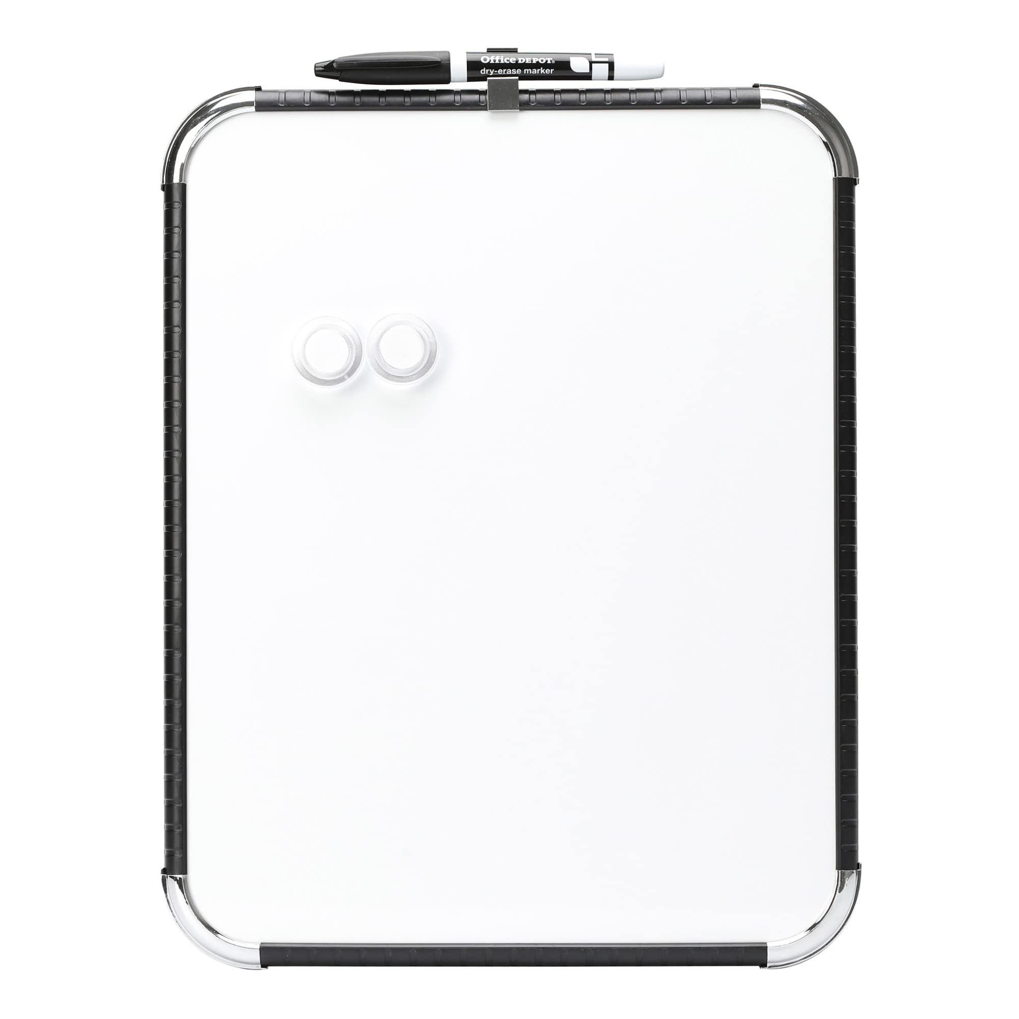 Office Depot Magnetic Dry-Erase Board, 11" x 14", White Board, Black Plastic Frame