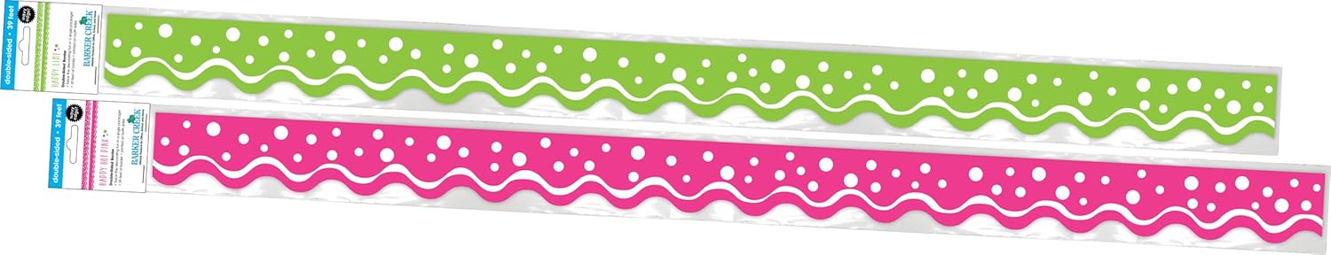 Barker Creek Double-Sided Border, Spring, School and Office Supplies, Bulletin Board Border Trim, Set of 2