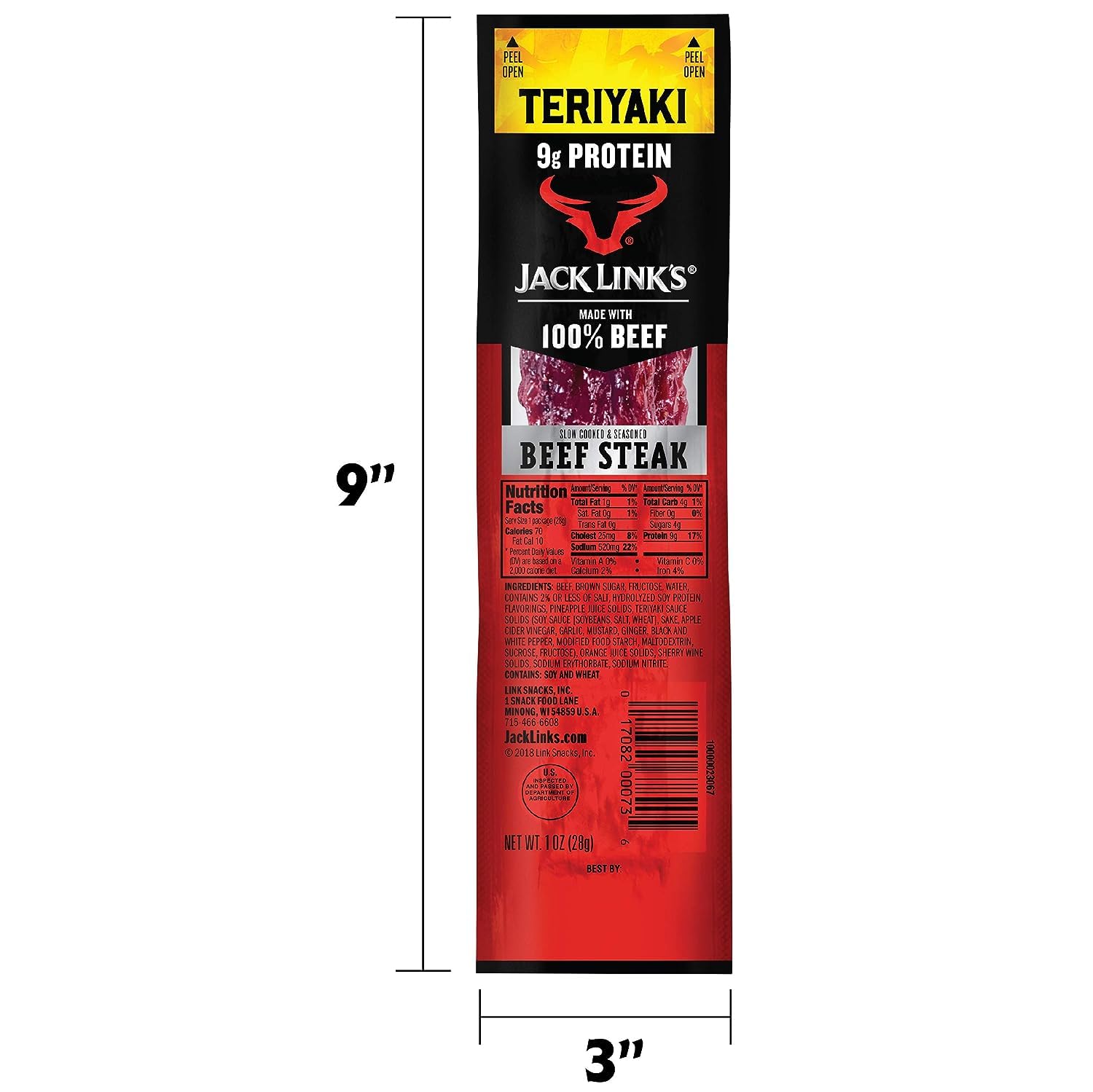 Jack Links Premium Cuts Beef Steak, Original, Strips -Great Protein Snack with 11g of Protein and 1g of Carbs Per Serving
