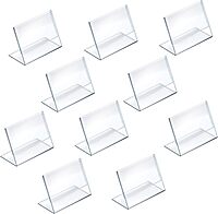 Azar Displays Acrylic L-Shaped Sign Holders, Clear - Pack of 10