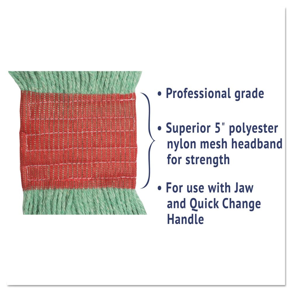 Boardwalk 503GNEA Super Loop Wet Mop Head, Cotton/Synthetic, Large Size, Green
