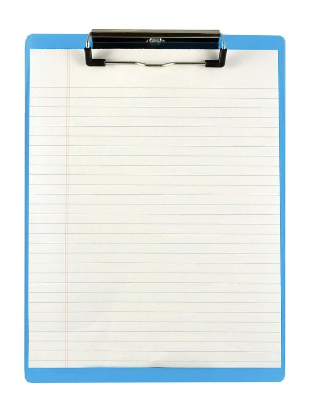 Saunders US-Works 21567 Acrylic Clipboard - Blue, Letter/A4 Size, High-Clarity Shatter Resistant Writing Clipboard