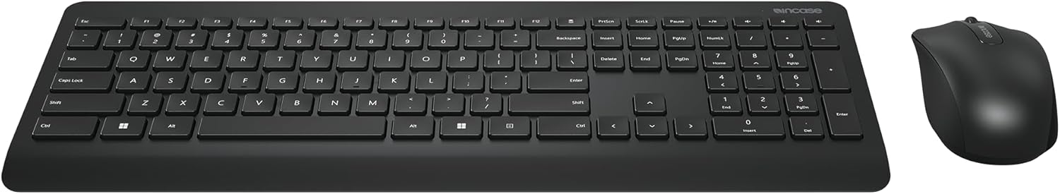 Incase Wireless Desktop 900 Keyboard and Mouse Combo - Designed by Microsoft – Quiet Touch Keys, Ambidextrous Design