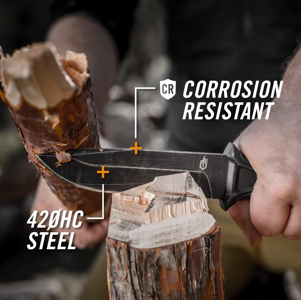 Gerber Gear Strongarm - Fixed Blade Tactical Knife for Survival Gear - Black, Plain Edge