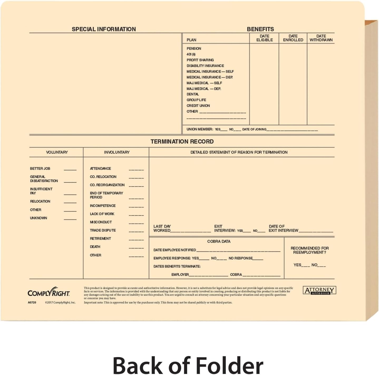 ComplyRight Expandable Personnel Envelo-Files, 11 3/4in x 9 1/2in x 1 1/2in, Pack Of 25