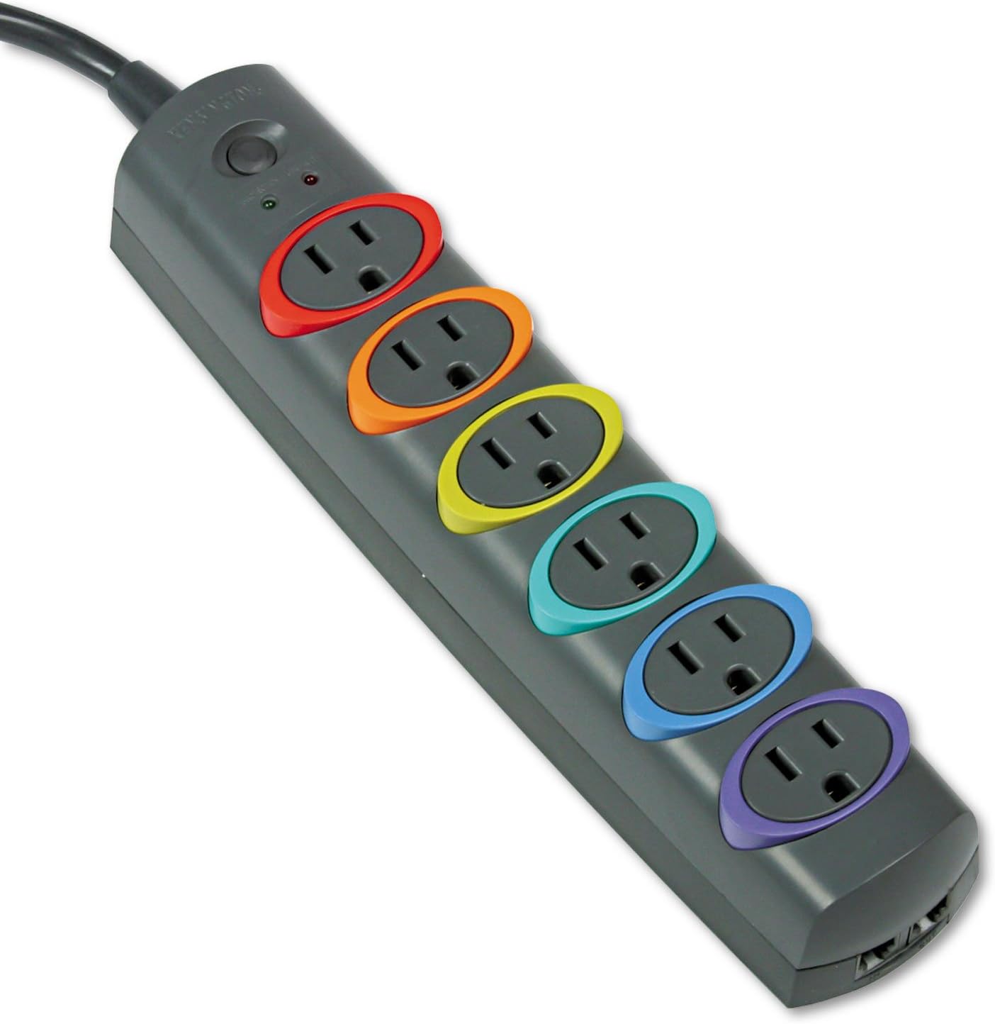 Kensington SmartSockets 6-Outlet, 7-Foot Cord, & 945 Joules Standard Surge Protector (K62147NA)