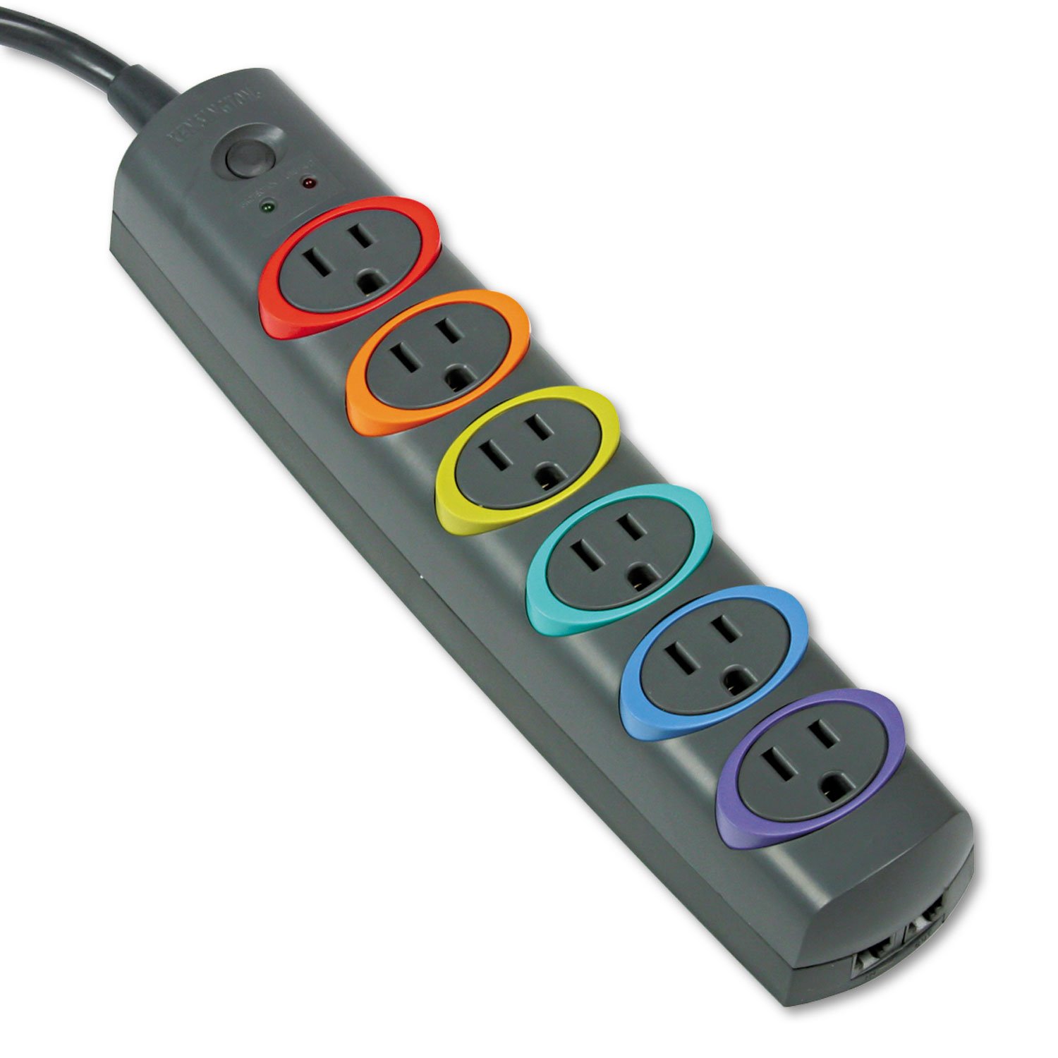 Kensington SmartSockets 6-Outlet, 7-Foot Cord, & 945 Joules Standard Surge Protector (K62147NA)
