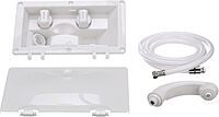 RT2658 Swim ‘n’ Rinse Transom Shower, Hot and Cold Water, Lockable Hinged Cover, White ABS Housing, 7-Foot Hose