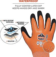 ERGODYNE ProFlex 7551 Coated Waterproof Winter Work Gloves - Cut-Resistant