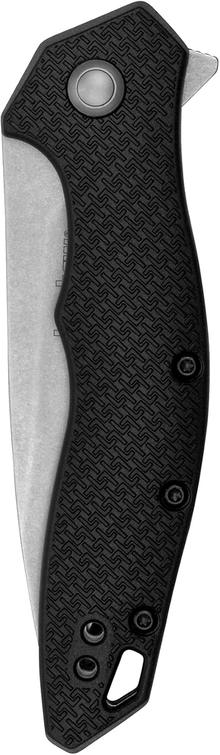 Kershaw Shoreline Pocket Knife, All Purpose 3 inch Blade, Deep Carry Pocketclip,BLACK