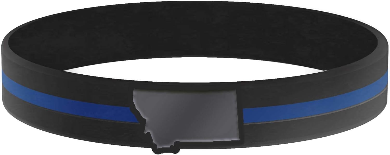 Thin Blue Line USA State Silicone Bracelet