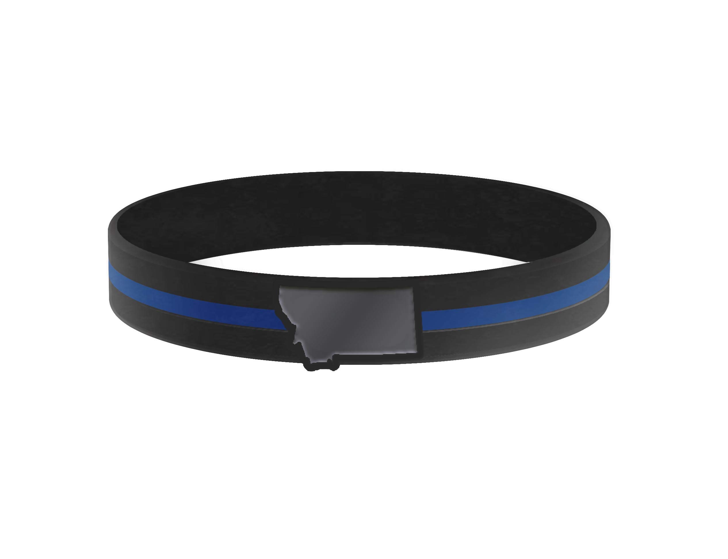 Thin Blue Line USA State Silicone Bracelet