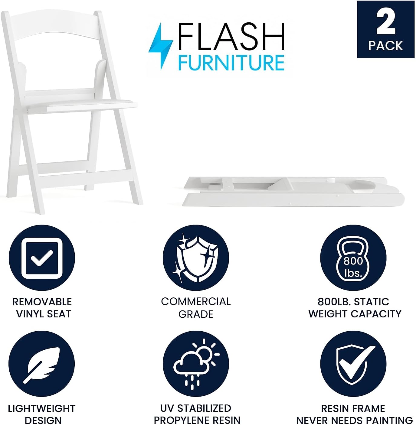 Flash Furniture Hercules Series Folding Chair - Resin Event Chair