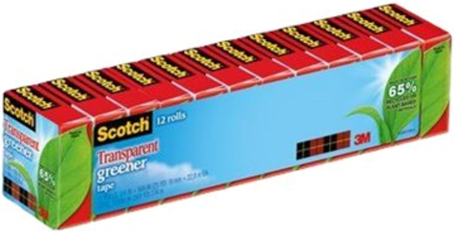 SCOTCH Transparent Greener Tape, 3/4 in x 900 in