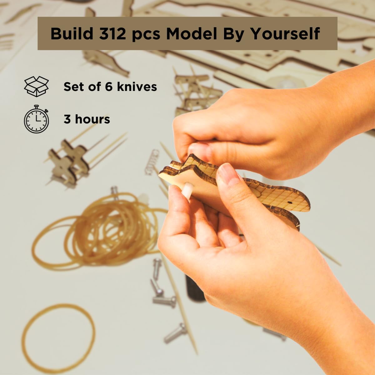 Caliber Gourmet 3D Wood Knives Puzzles 6PC Set