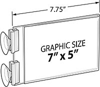 Azar Displays Two-Sided Acrylic Sign Holders with Suction Cup Grippers, Pack of 10