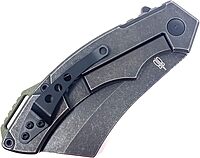 BucknBear EDC Cleaver Pocket Knife, 3.6 Inch Blade, Carbon Fiber Handle