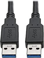 Tripp Lite USB 3.0 SuperSpeed A/A Cable for U325 Keystone Panel Mount Couplers Black M/M 6ft 6' (U325-006) 6 ft.