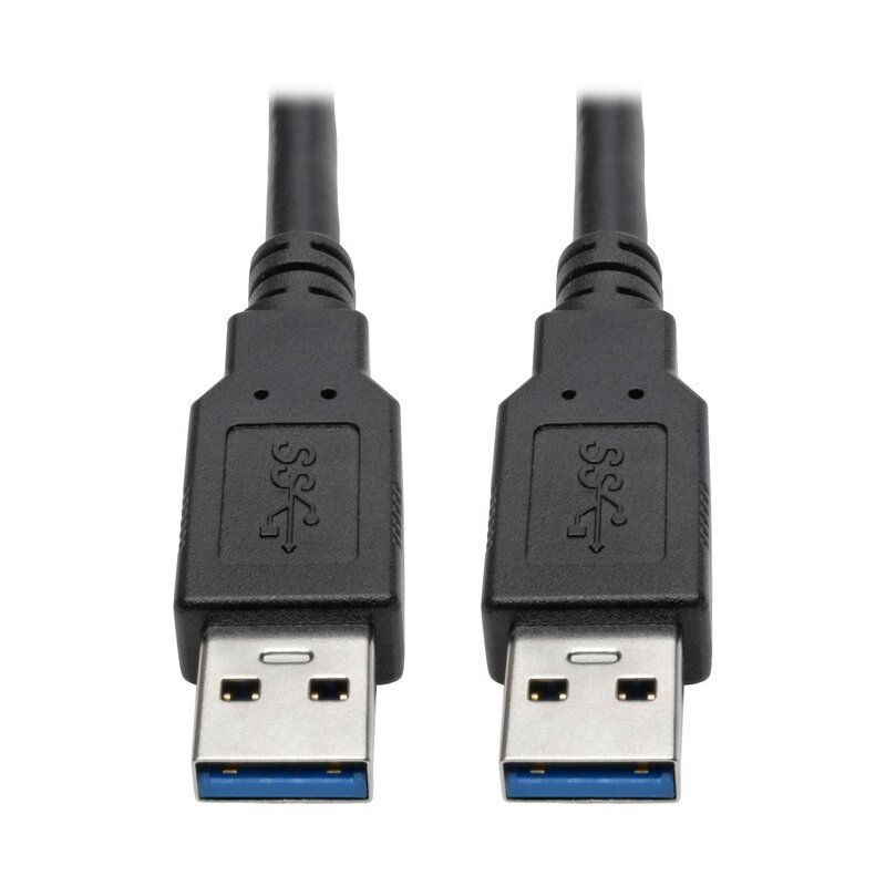 Tripp Lite USB 3.0 SuperSpeed A/A Cable for U325 Keystone Panel Mount Couplers Black M/M 6ft 6' (U325-006) 6 ft.